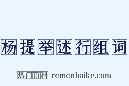 杨提举述行组词是什么意思的图片
